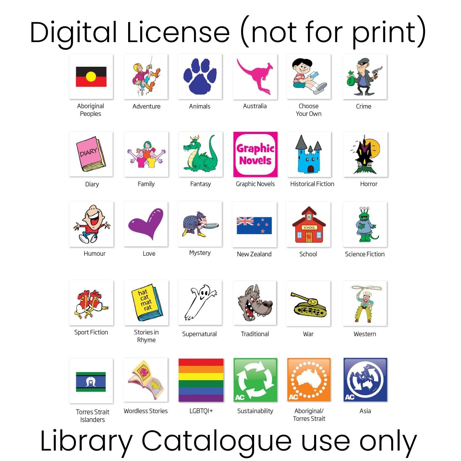 Junior Genre Spine Labels (Digital License)