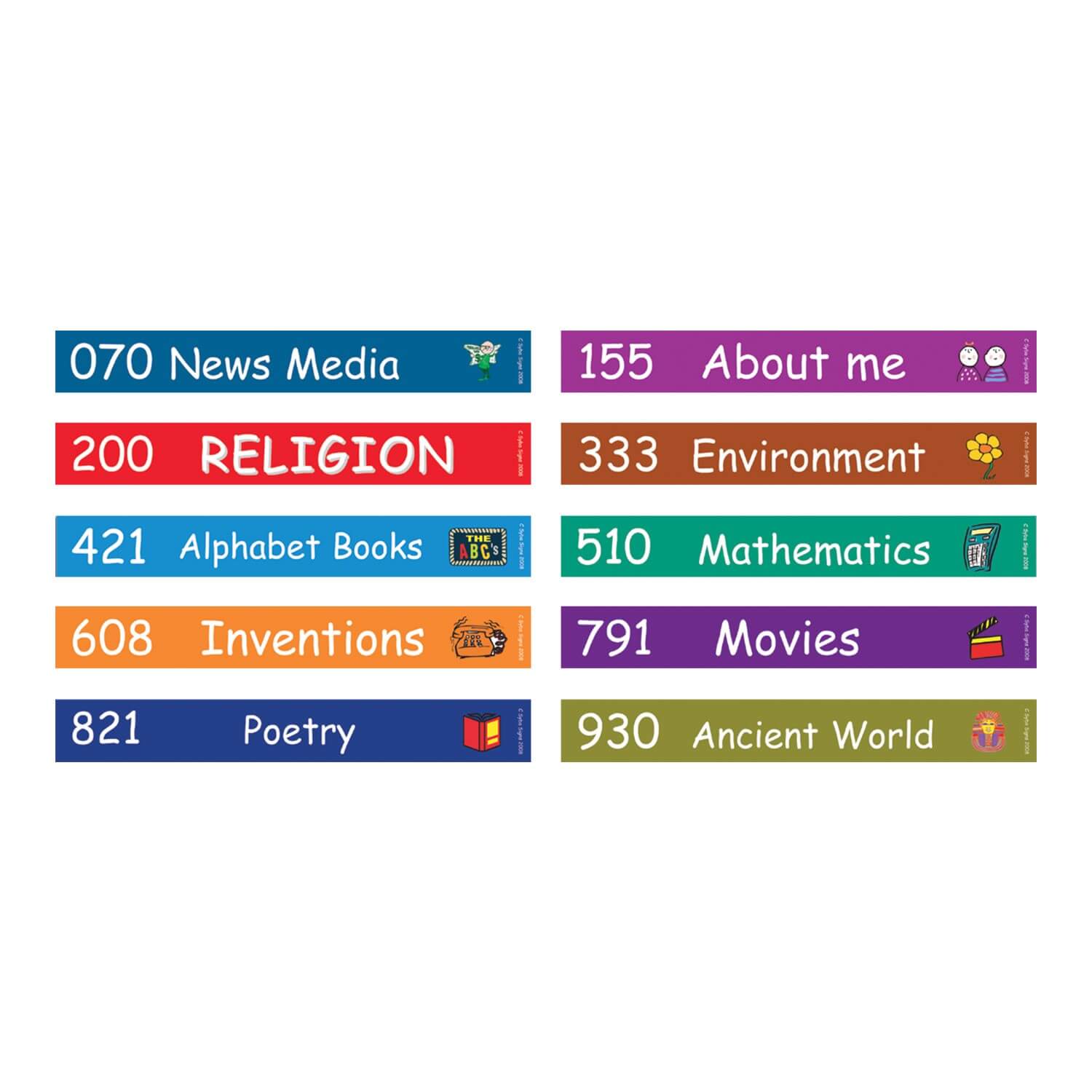 Colour Coded Basic Shelf Label Set