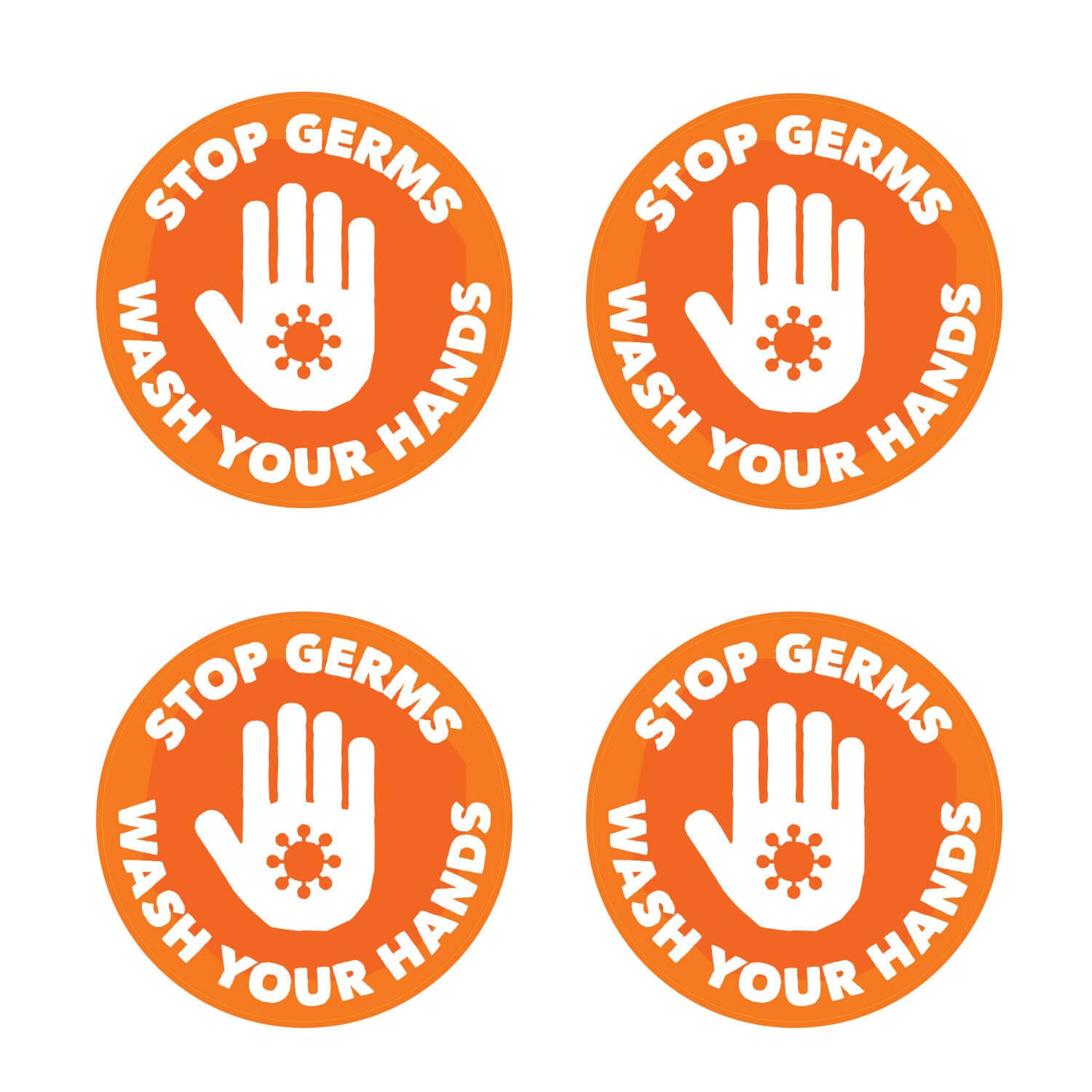 Stop Germs Wash Your Hands Wall Graphics (Junior)