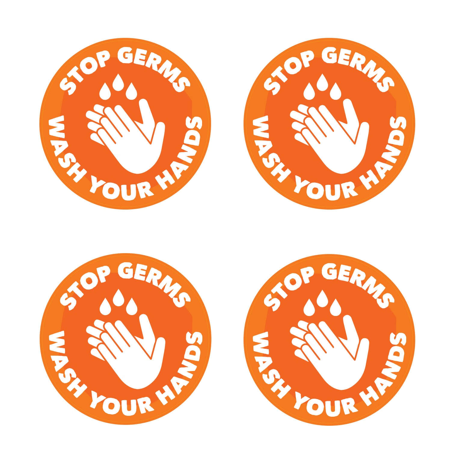 Stop Germs Wash Your Hands Floor Stickers (Senior)