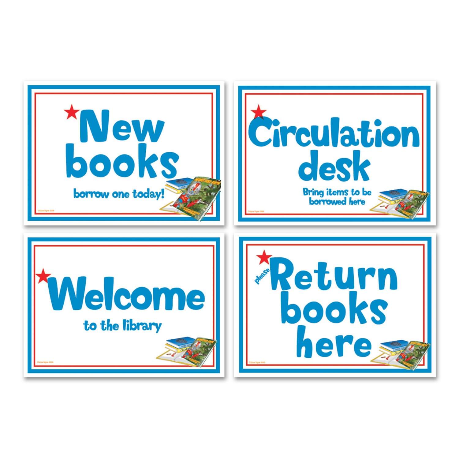 General Library Signs A3