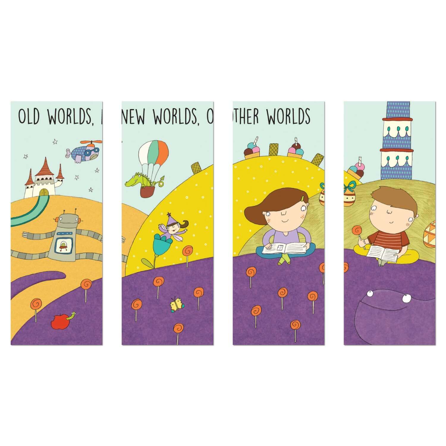 Old Worlds, New Worlds, Other Worlds (Bright) Wall Graphic Mural