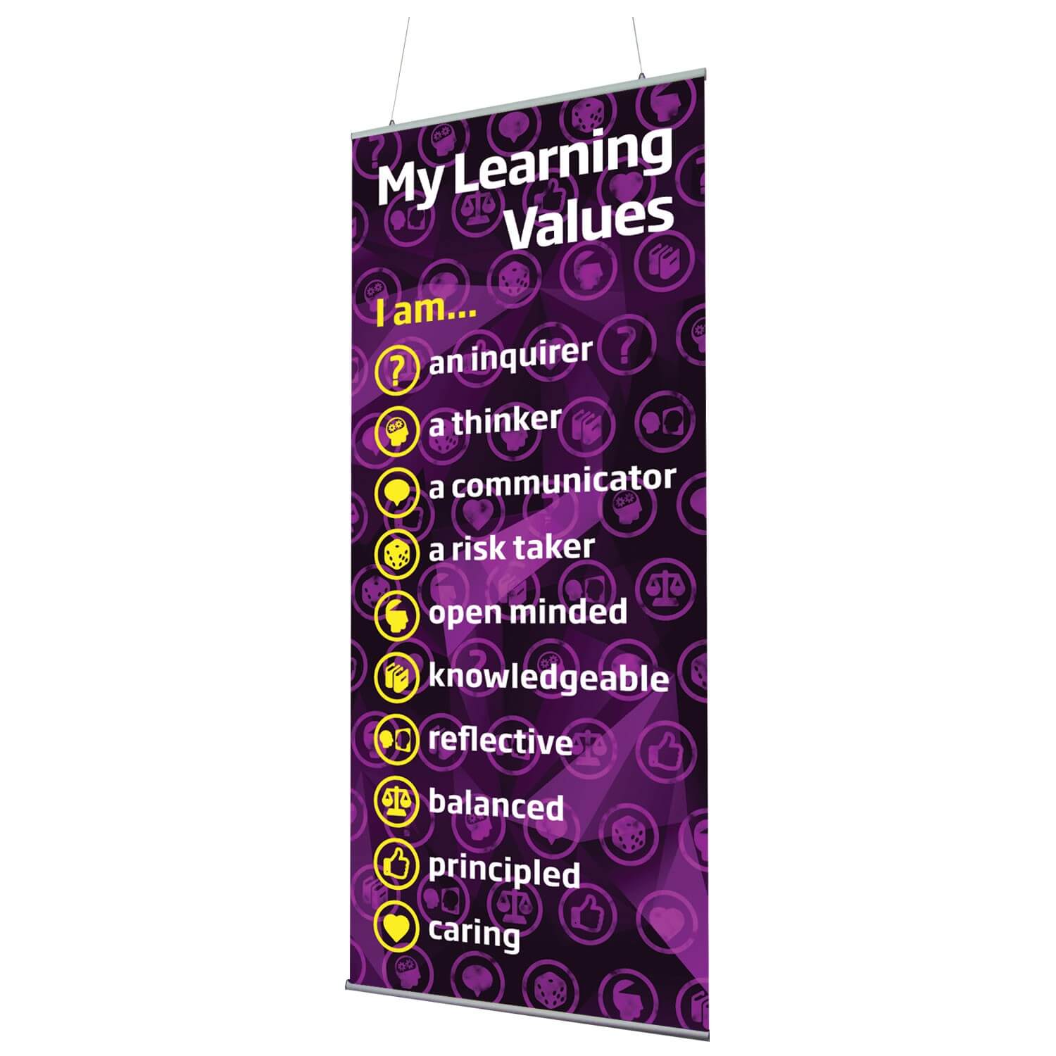 My Learning Values Indoor Banner 720mm x 1440mm & Hanging