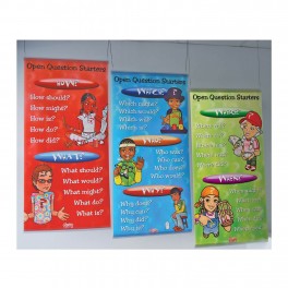 Open Question Starters Indoor Banners (Set) 720mm x 1440mm & Hanging
