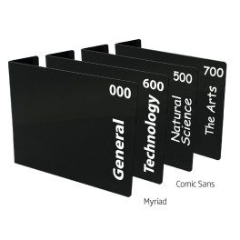 Basic Non Fiction Acrylic Collection Divider Starter Pack (double-sided) (Black)
