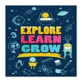 Explore, Learn, Grow Wall Graphic Square