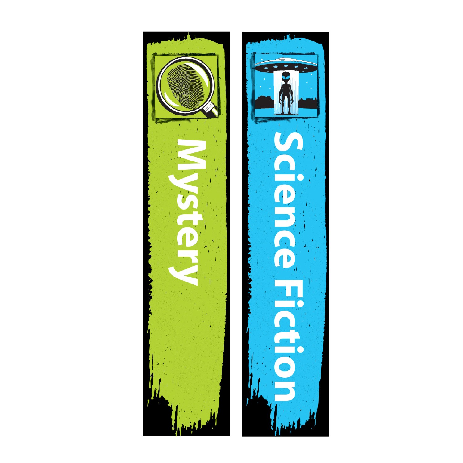 Senior Genre Slimline Sticky Back Signs Custom Selection (Black)