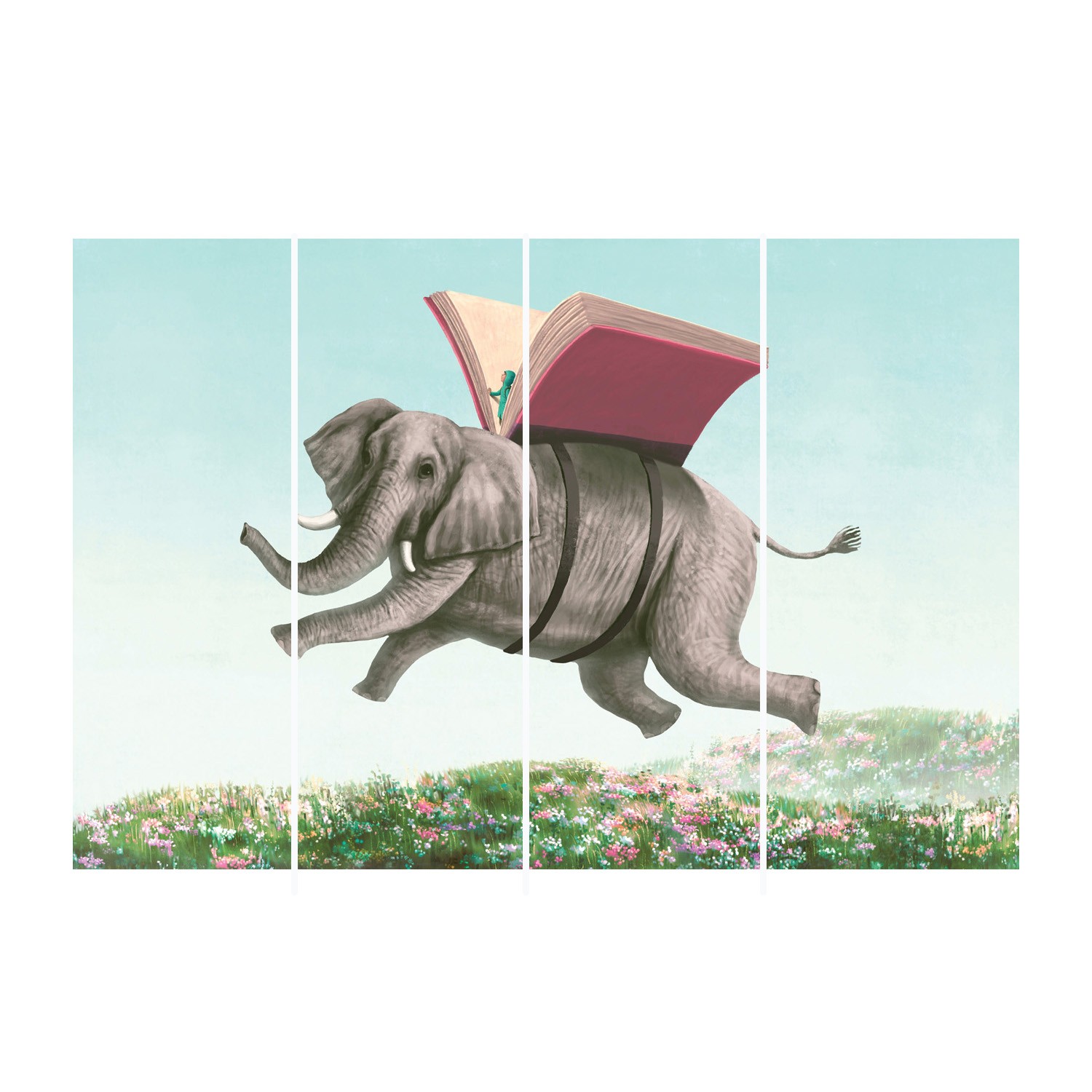 Flying Elephant Custom Wall Graphic Mural