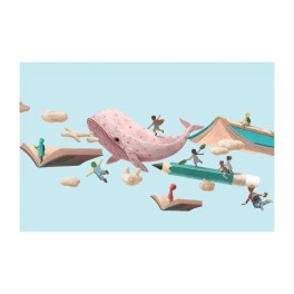 Pink Whale Custom Wall Graphic Mural
