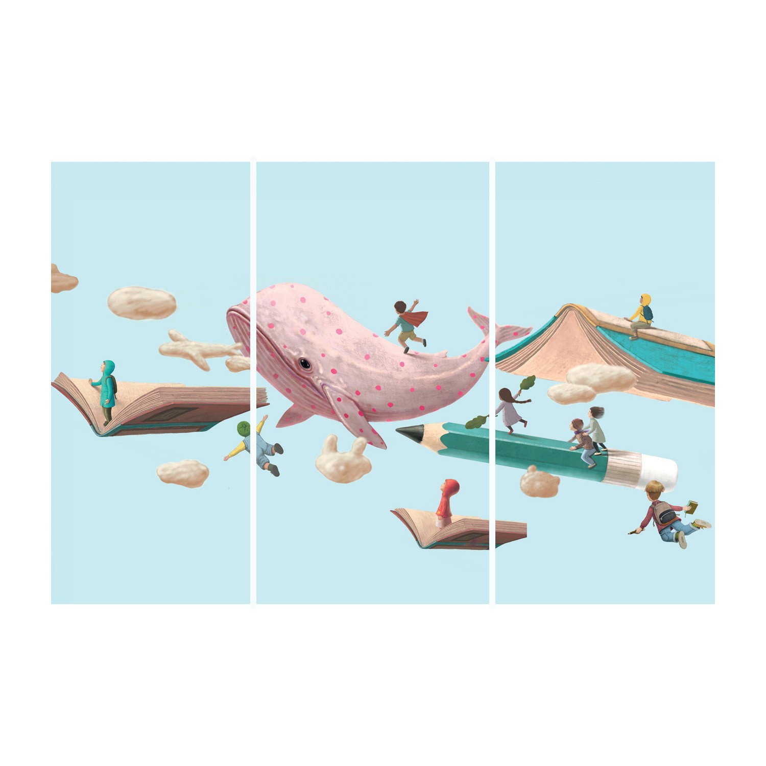 Pink Whale Custom Wall Graphic Mural