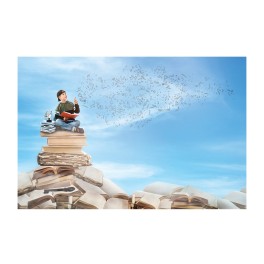 Book Stack Custom Wall Graphic Mural (Small)
