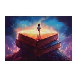 Book Volcano Wall Graphic Mural