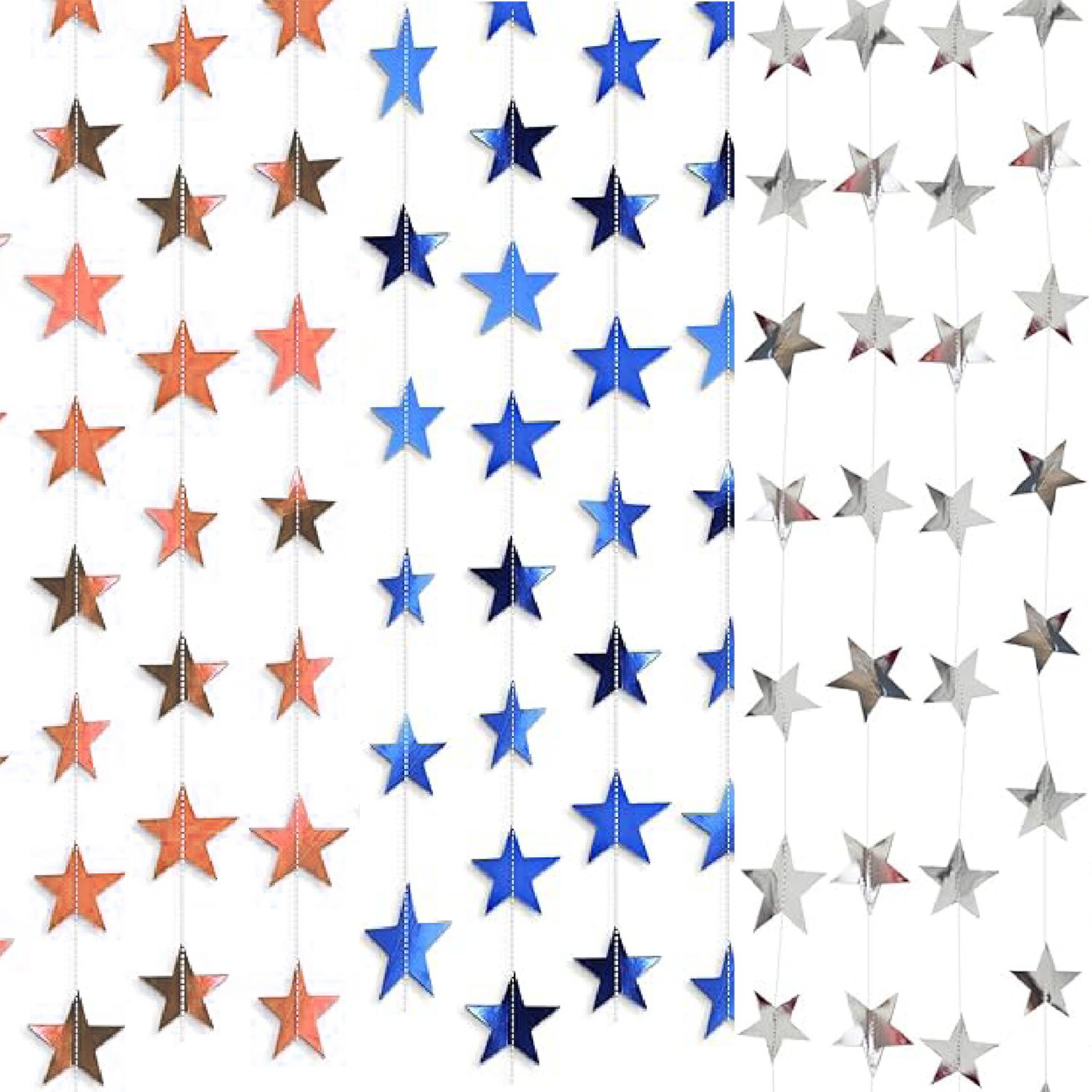 Stars Garland (Pack of Three) (Mixed Colour)