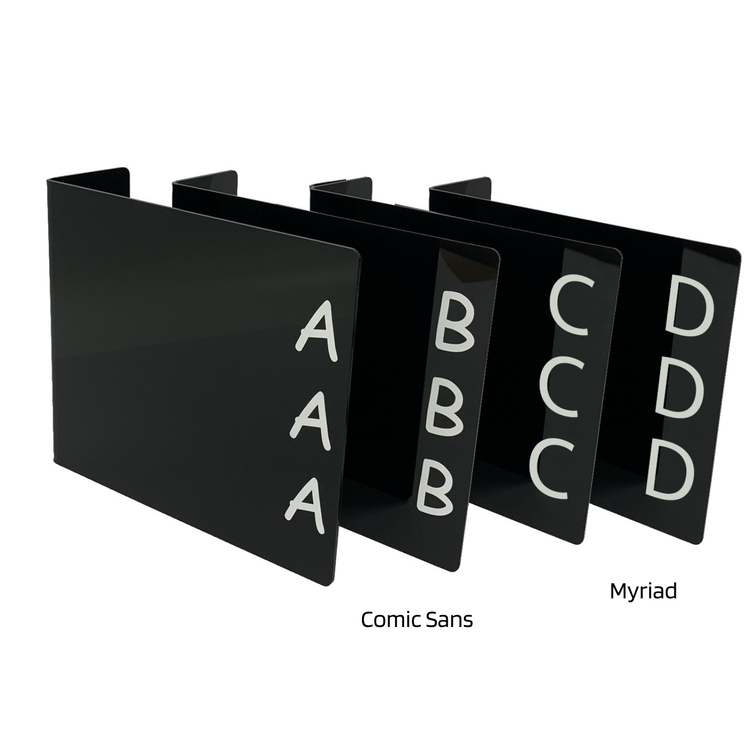 Fiction Acrylic Collection Divider Starter Pack (single-sided) (Black)