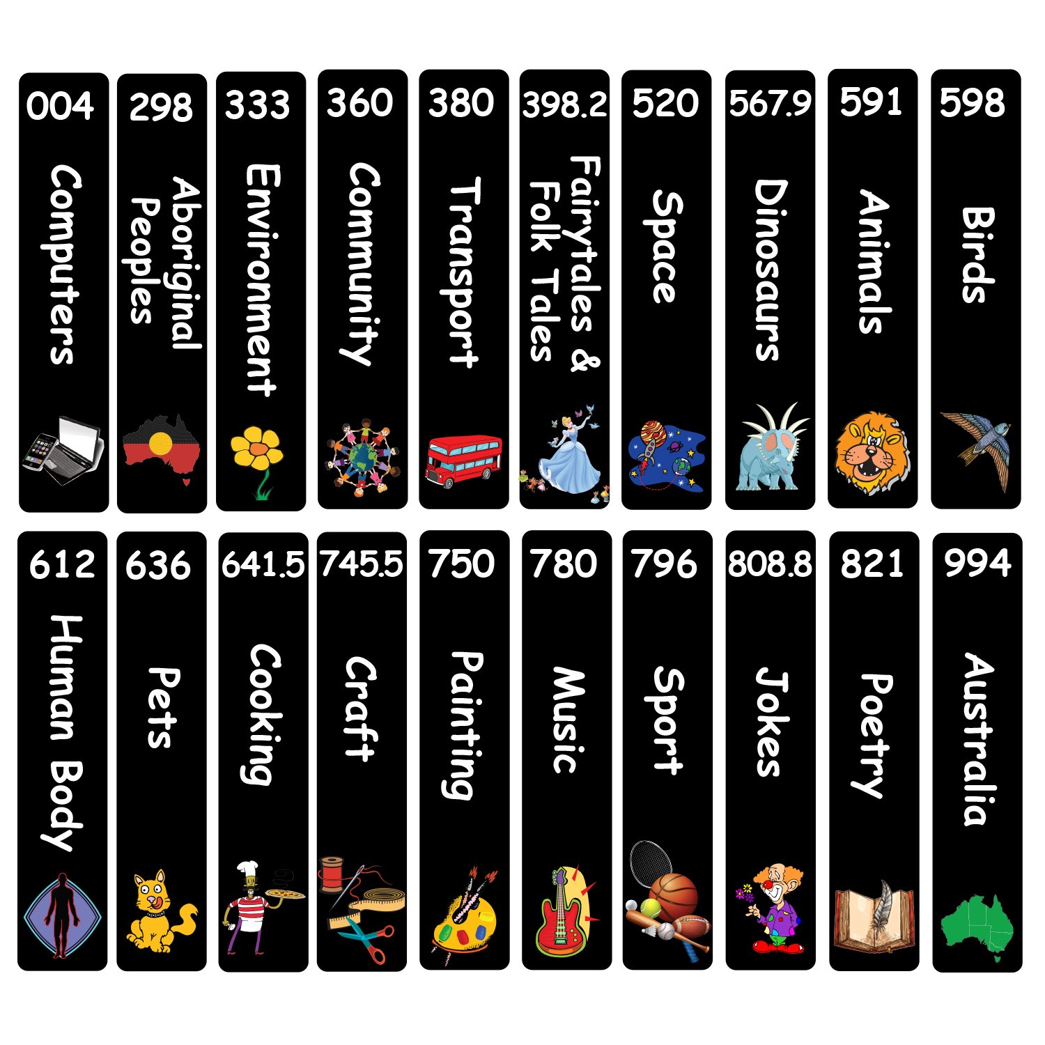 Junior Expanded Non Fiction Slimline Divider Starter Pack 250mm x 250mm (Black)