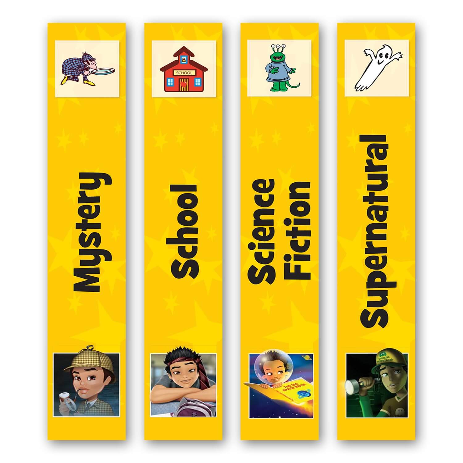 Junior Genre Slimline Sticky Back Signs 250mm (h)(Custom Selection)