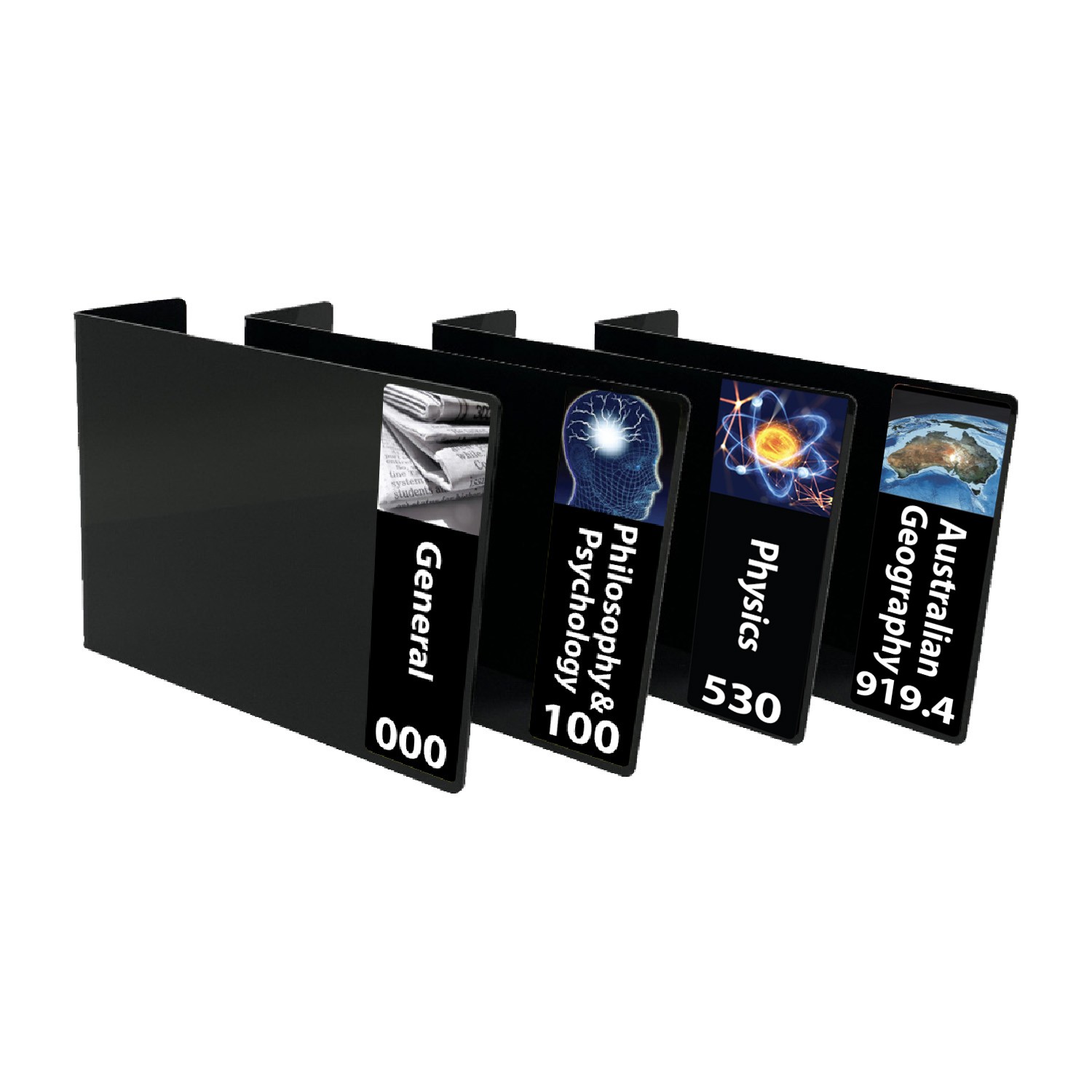 Senior Subjects Expanded Non Fiction Acrylic Collection Divider Starter Pack (double-sided) (Black)