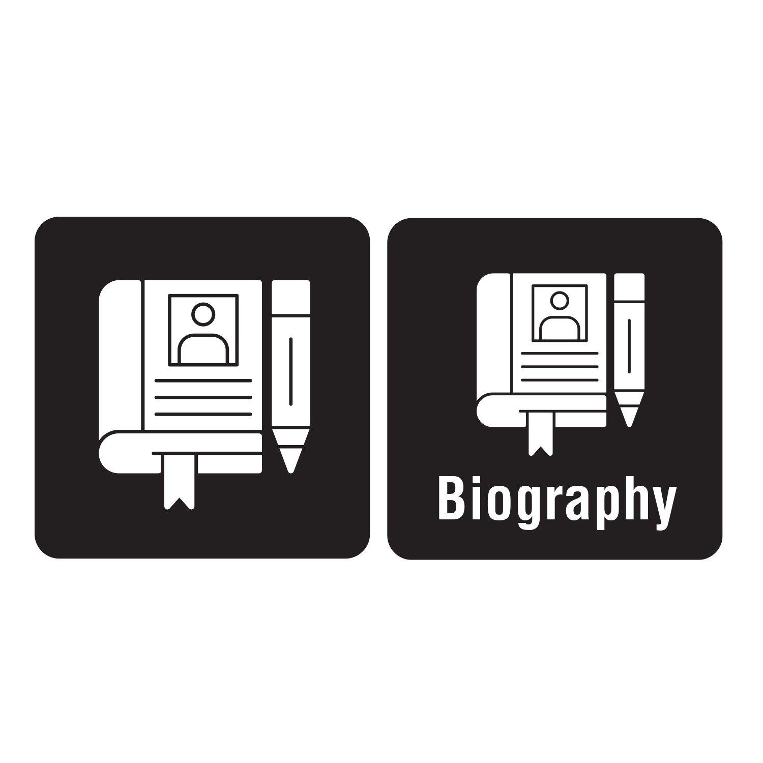 100 Icon Biography Spine Labels