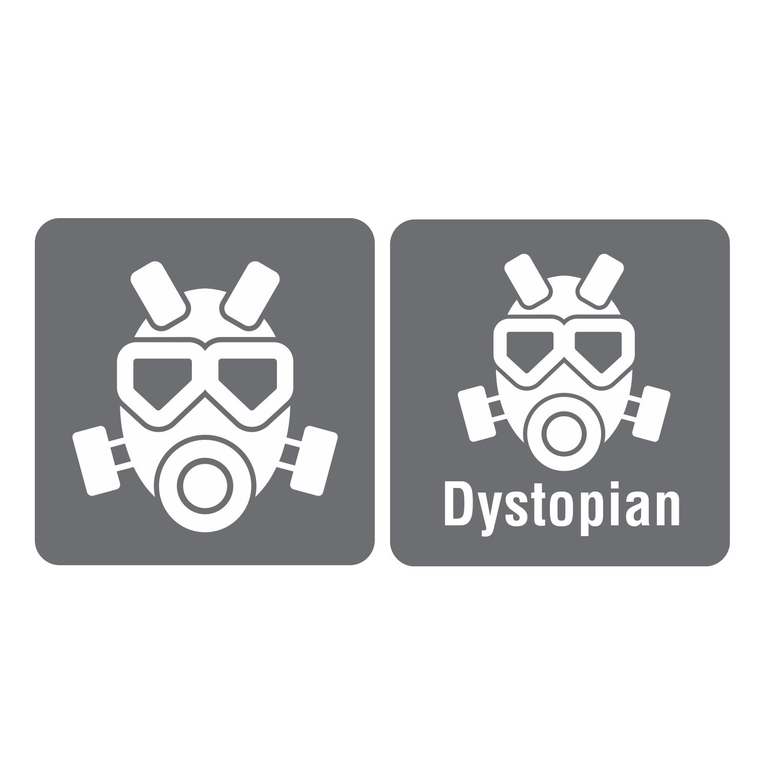 100 Icon Dystopian Spine Labels