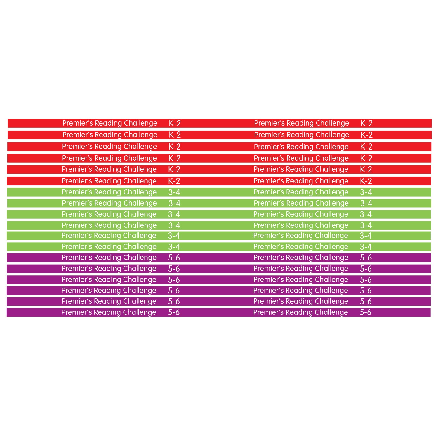 PRC Shelf Label Strips K-6  (17mm)