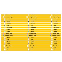 Junior Genre Shelf Label Strips Custom selection (26mm)