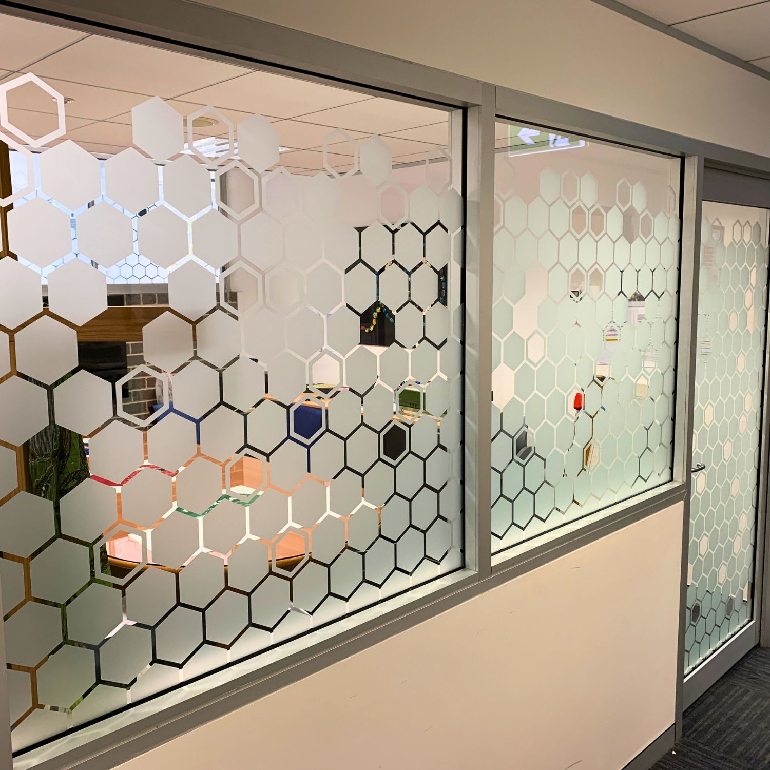 Window Frosting Honeycomb Design