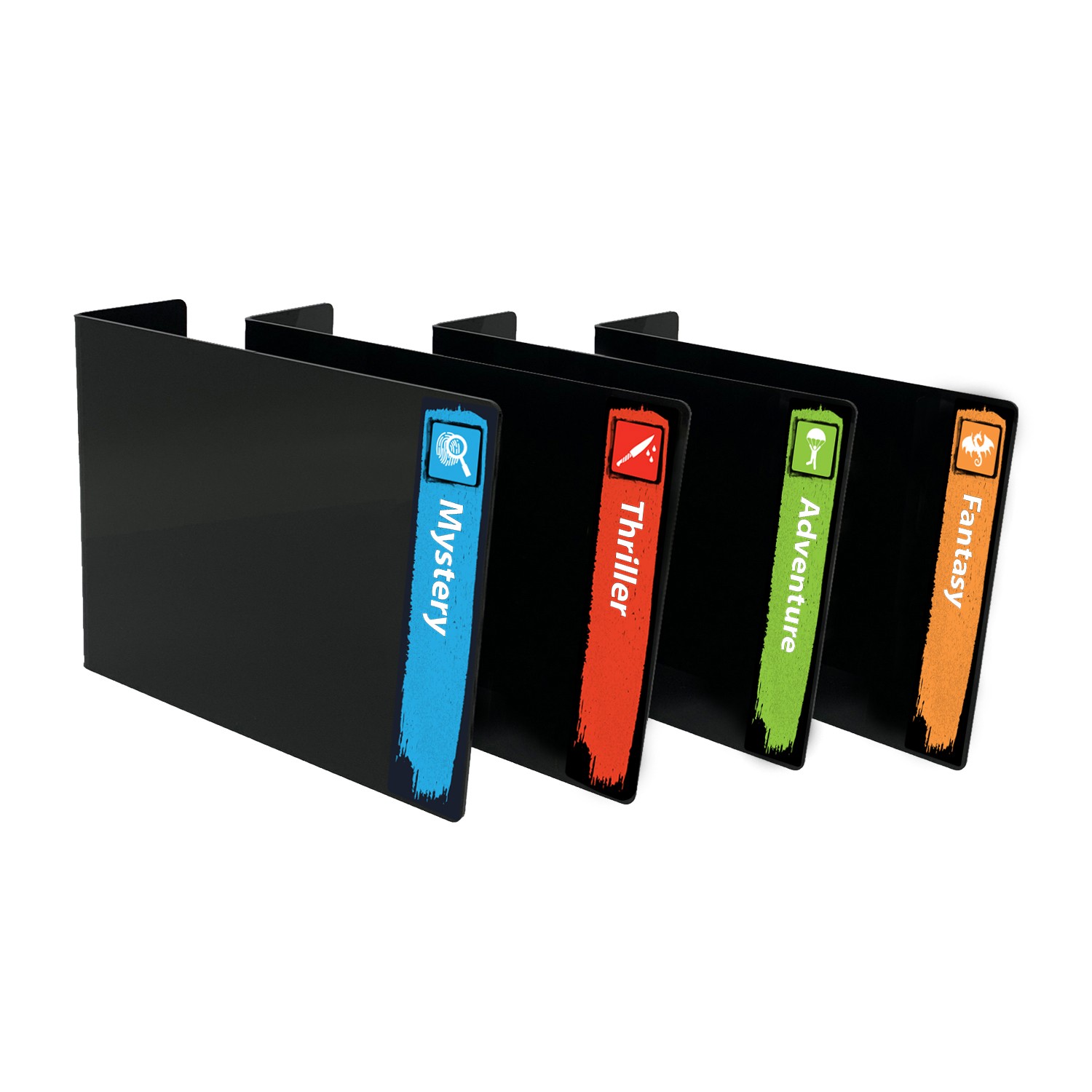 Mini Icon Genre Acrylic Collection Divider Starter Pack (single-sided) (Black)