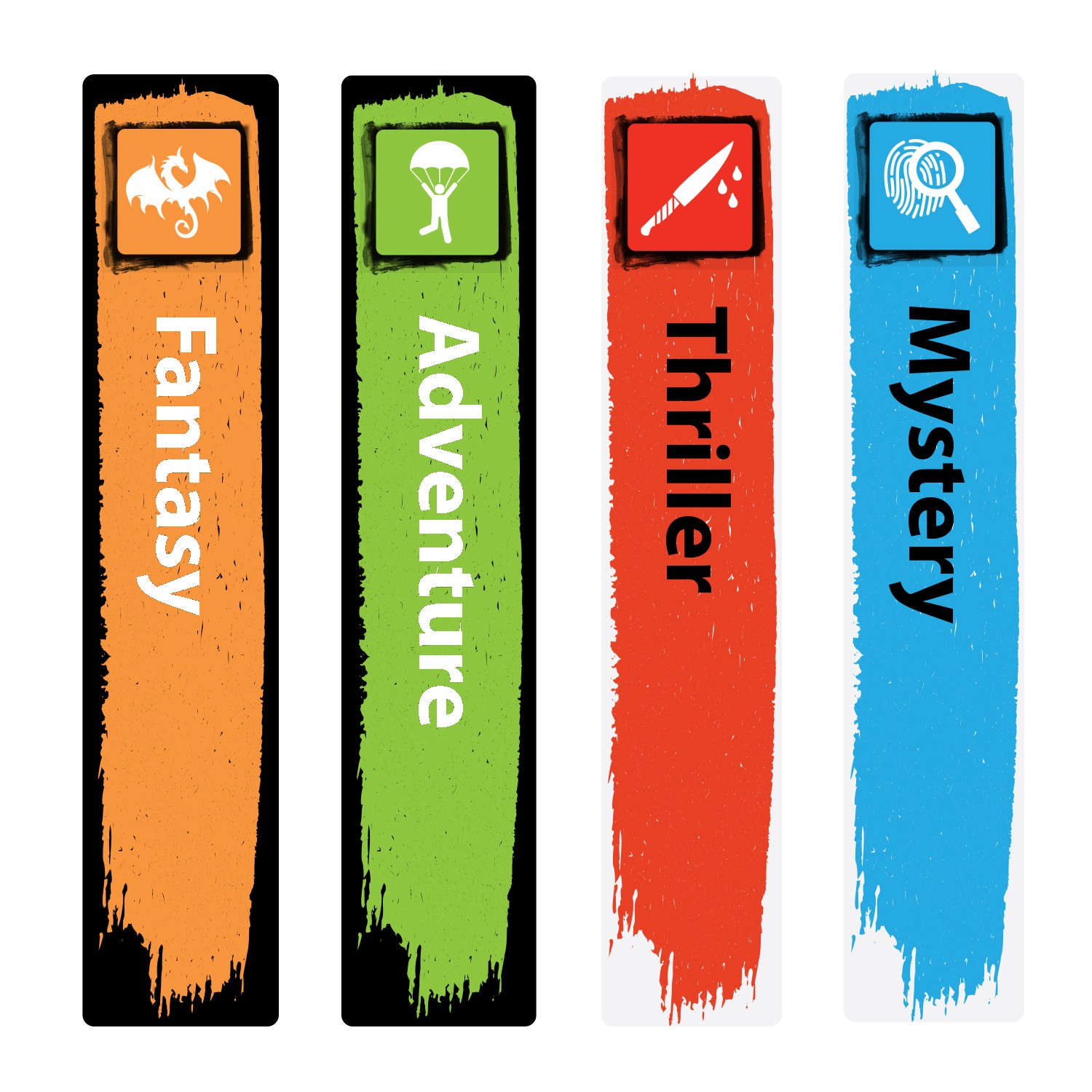 Icon Genre Slimline Sticky Back Signs (Design 1) 250mm h (25)