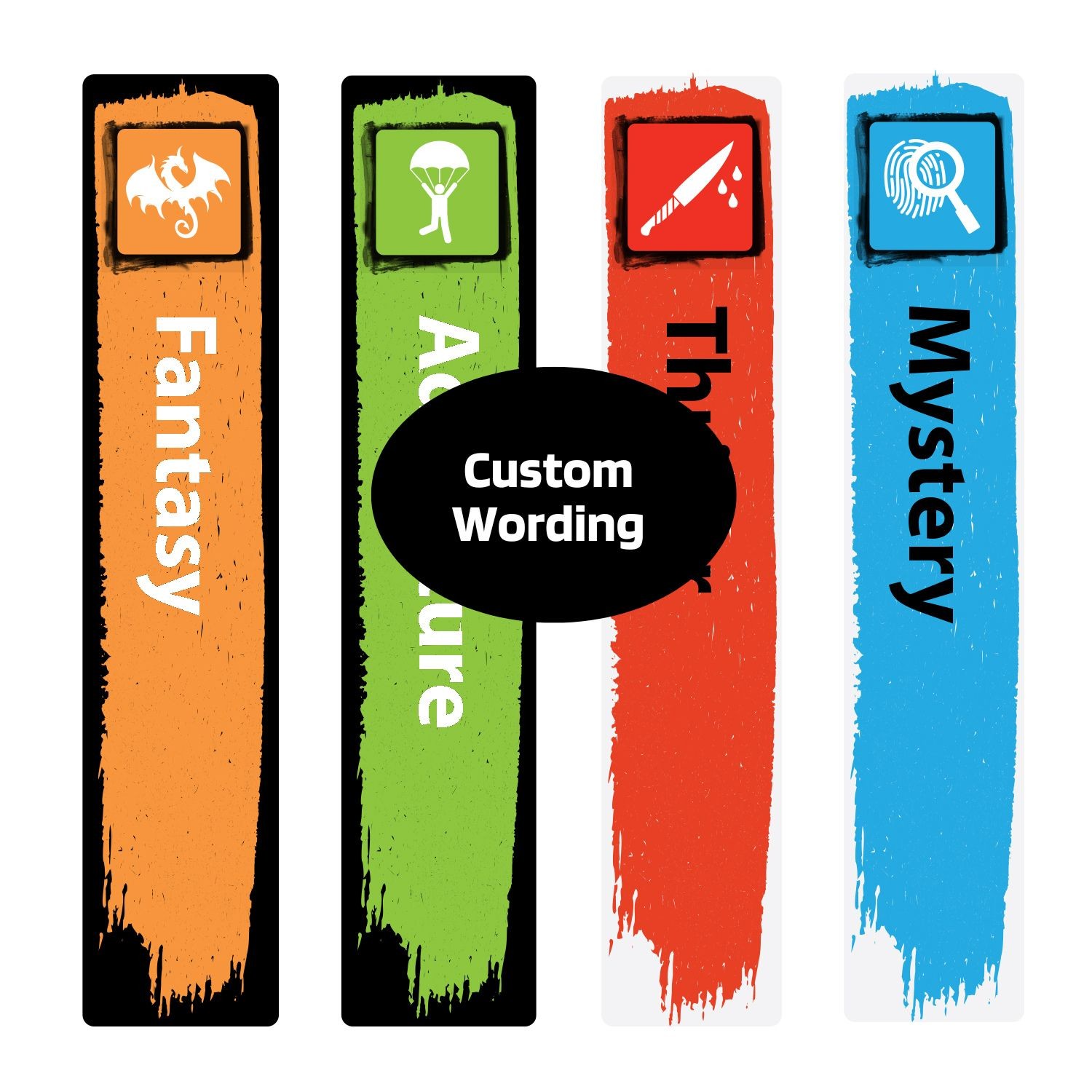 Icon Genre Slimline Sticky Back Signs (Design 1) (Custom Wording)