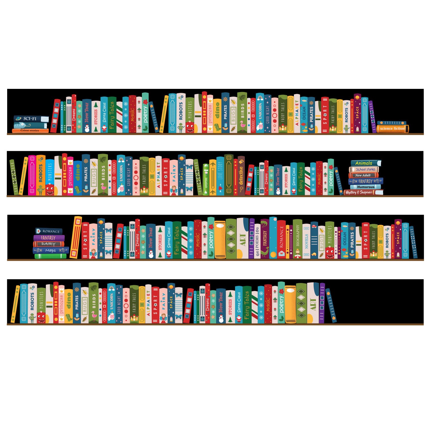 Book Spine Wall Graphic (Bookcase) Set 1