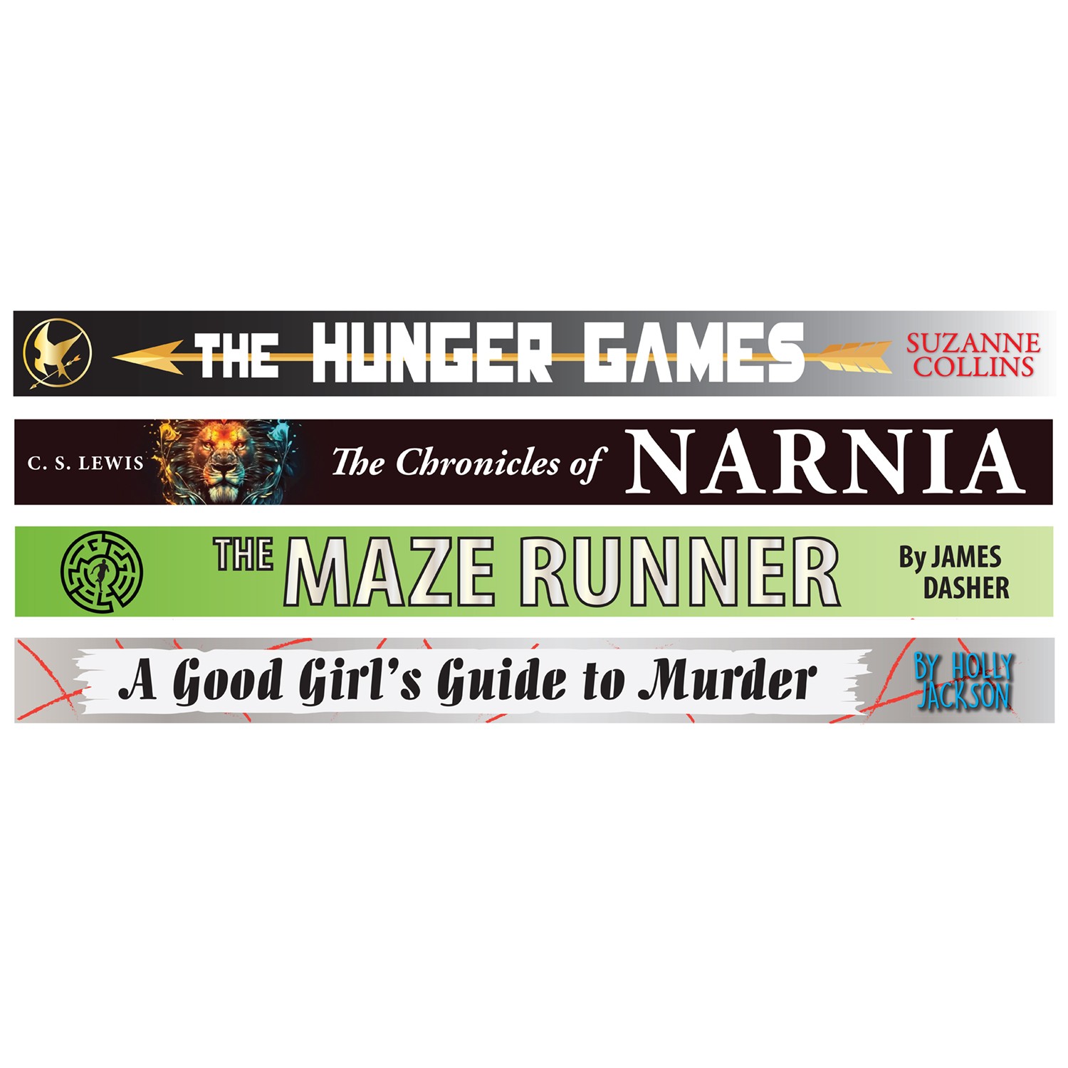 Book Spine Wall Graphics Set 1 (Senior) - 2000 x 145mm