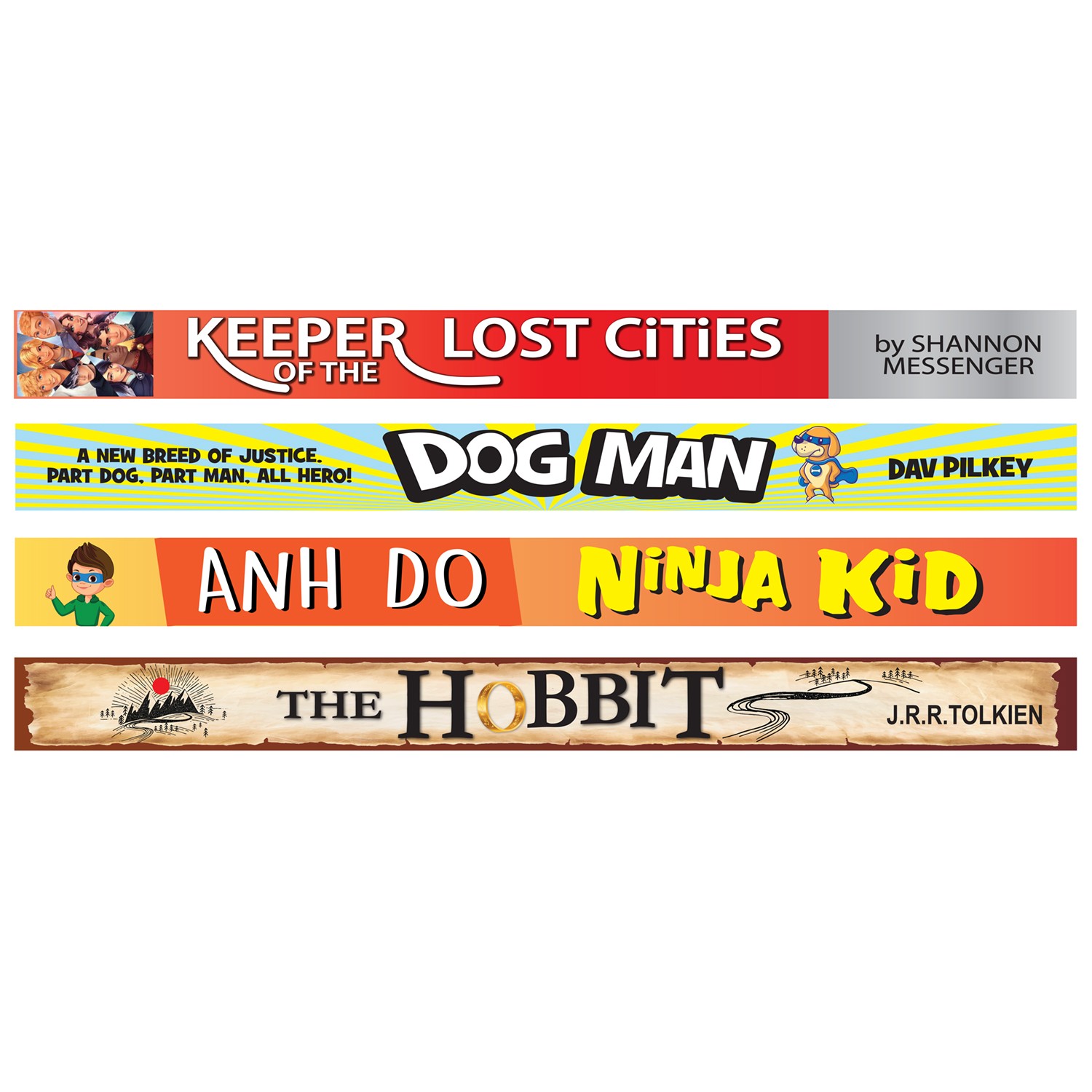Book Spine Wall Graphics Set 8 - 2000 x 145mm