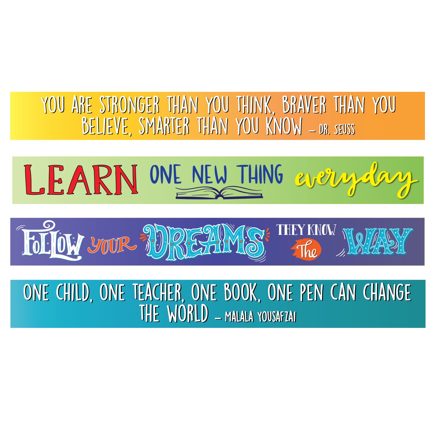 Book Spine Wall Graphic (Quote) Set 2 - 2000 x 145mm
