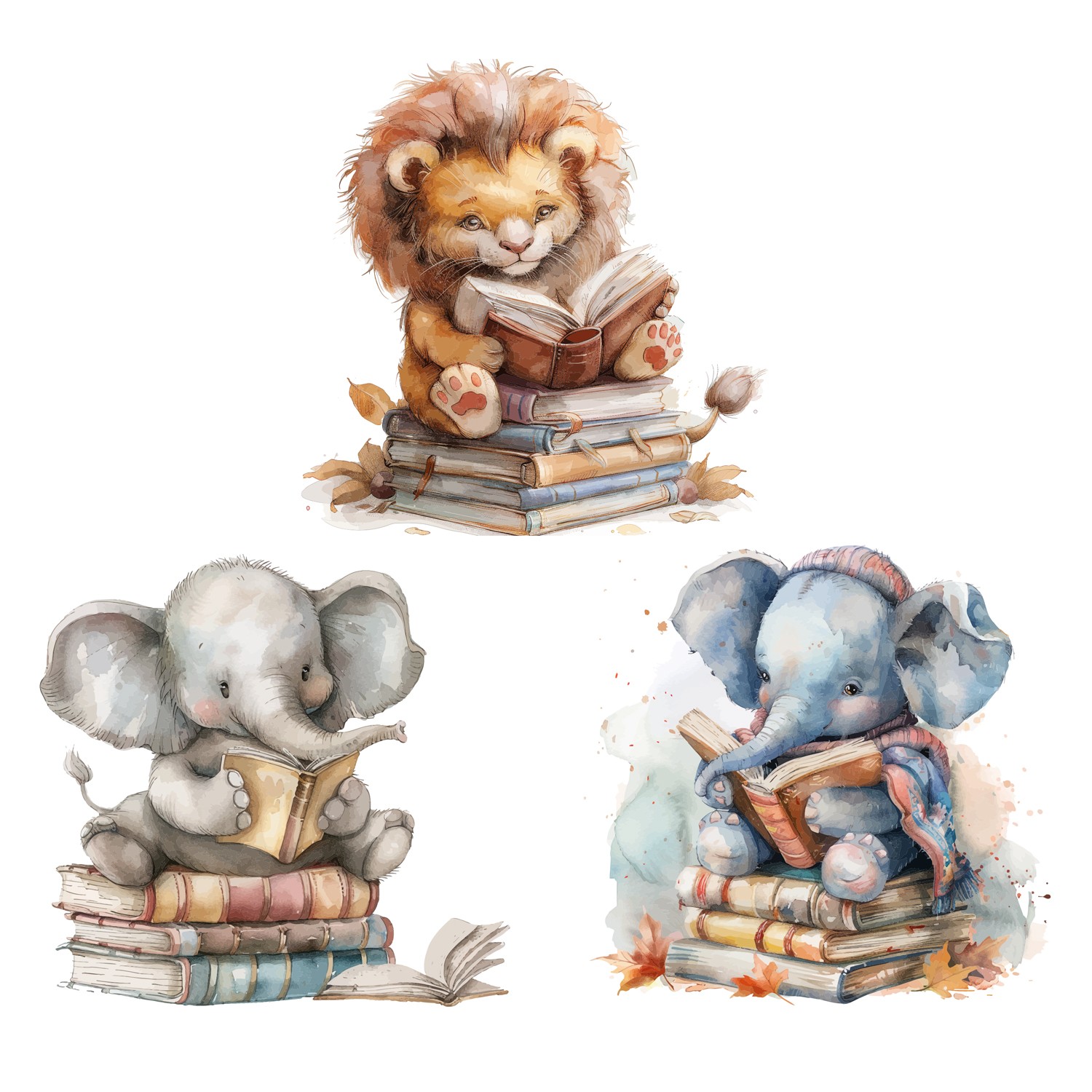 Reading Animals Wall Graphics Set 1