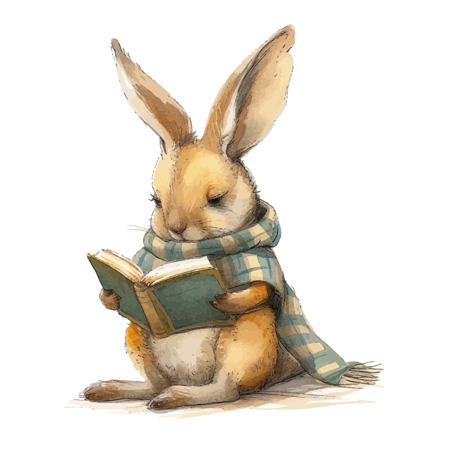 Hare Reading Animals Transparent Window Graphic