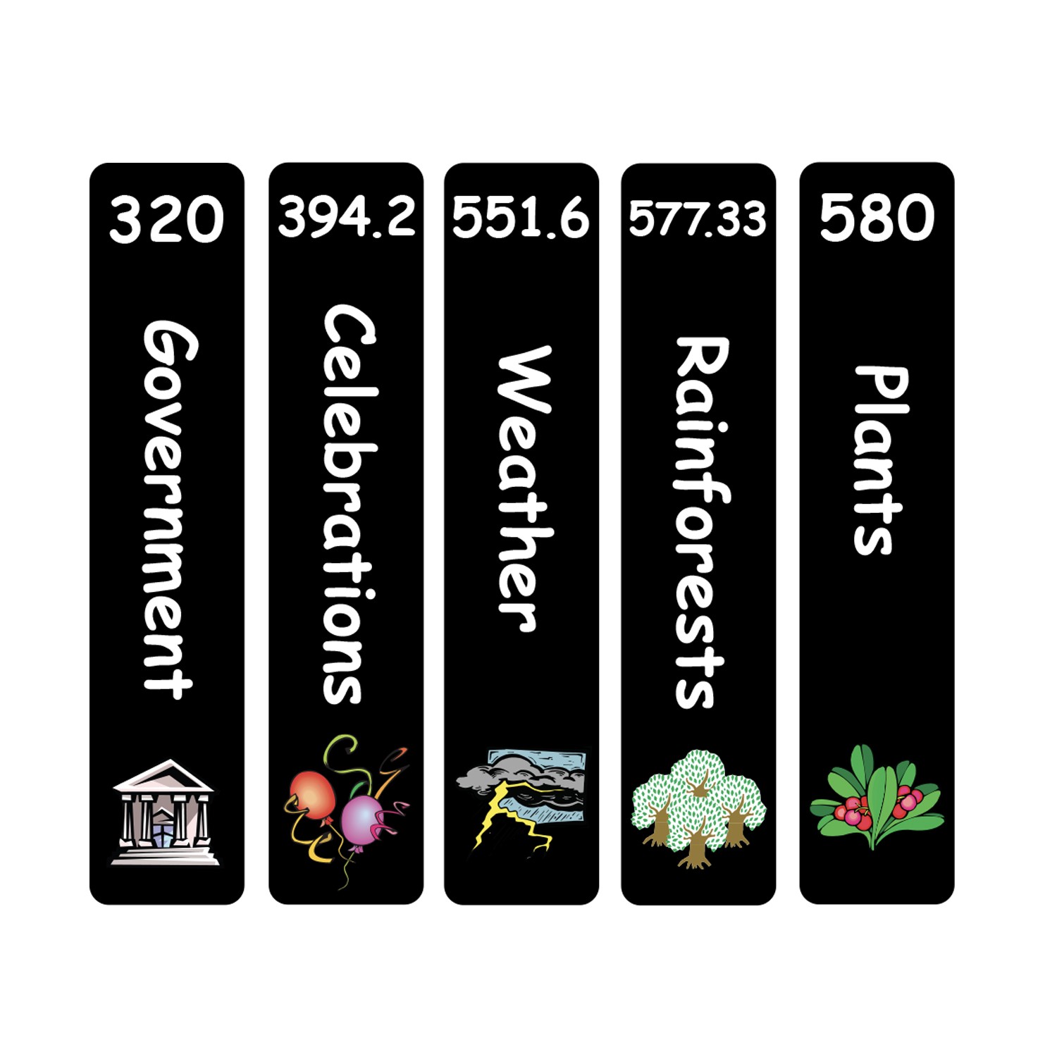 Junior Expanded Non Fiction Slim Sticky Back Signs Set 2