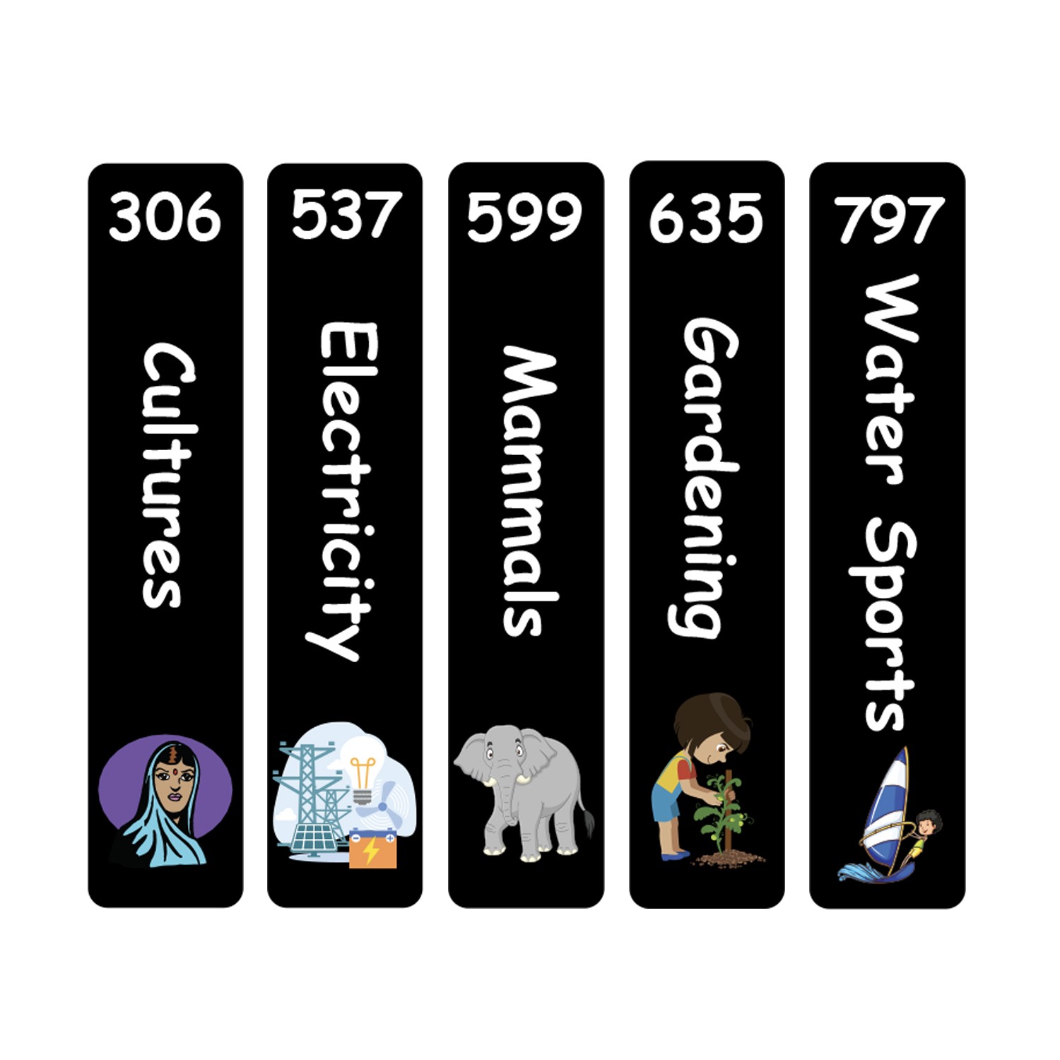 Junior Expanded Non Fiction Slim Sticky Back Signs Set 3