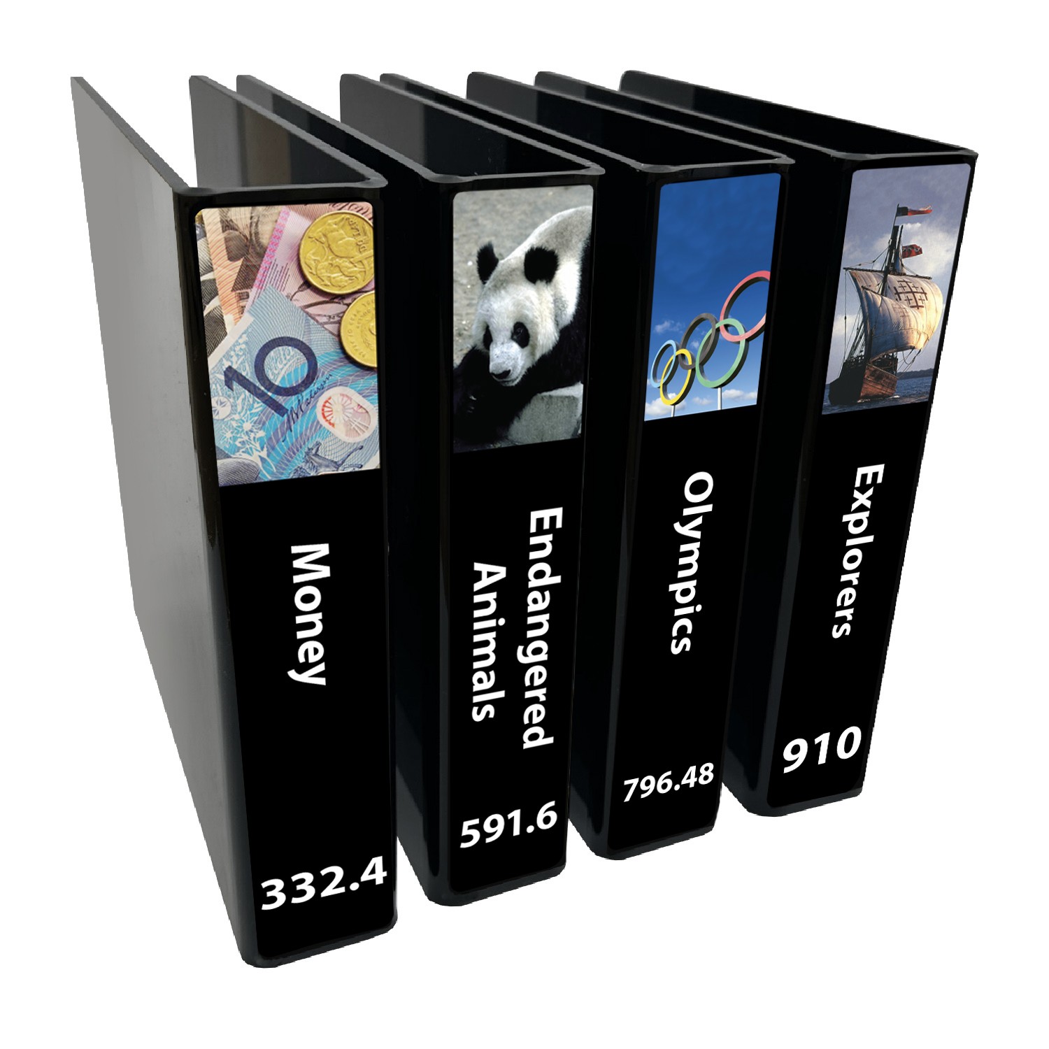 Senior Expanded Non Fiction Slimline Divider Pack Set 4 250mm (Black)