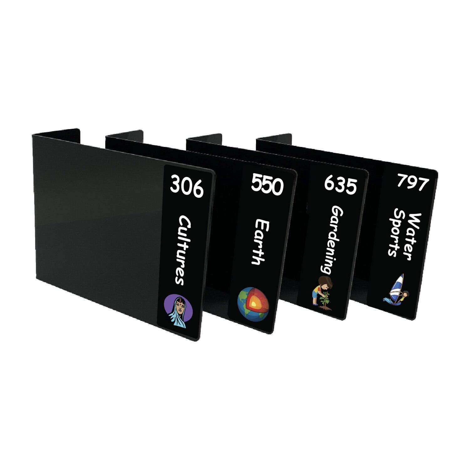 Junior Expanded Non Fiction Acrylic Collection Divider Pack Set 3 (double-sided) (Black)