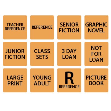 Fluoro Orange Spine Labels (Black Text)