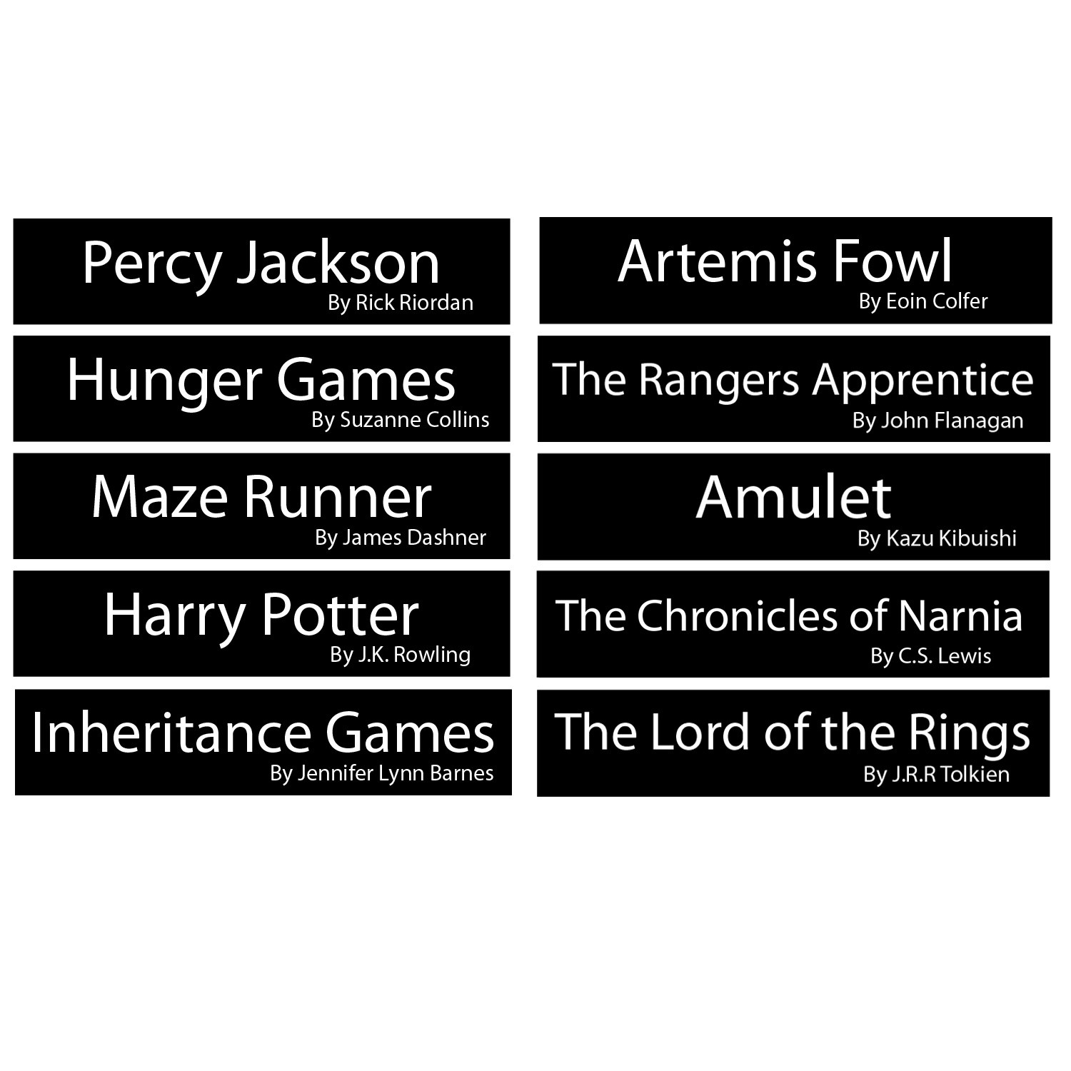 Senior Series Set 1 Front Facing Stickers (Text Only)