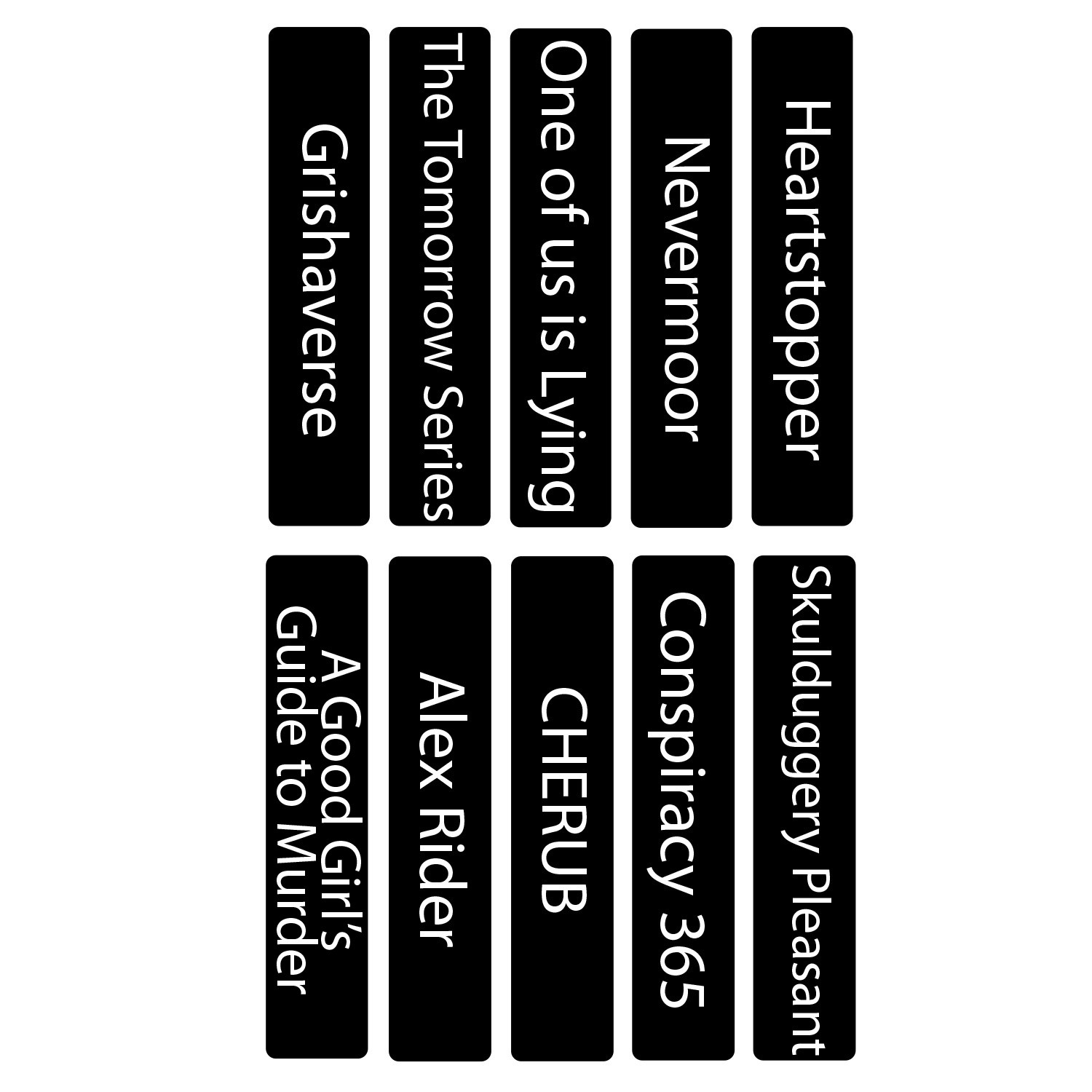 Senior Series Set 2 Text Only Slimline Divider Pack 250mm (Black)