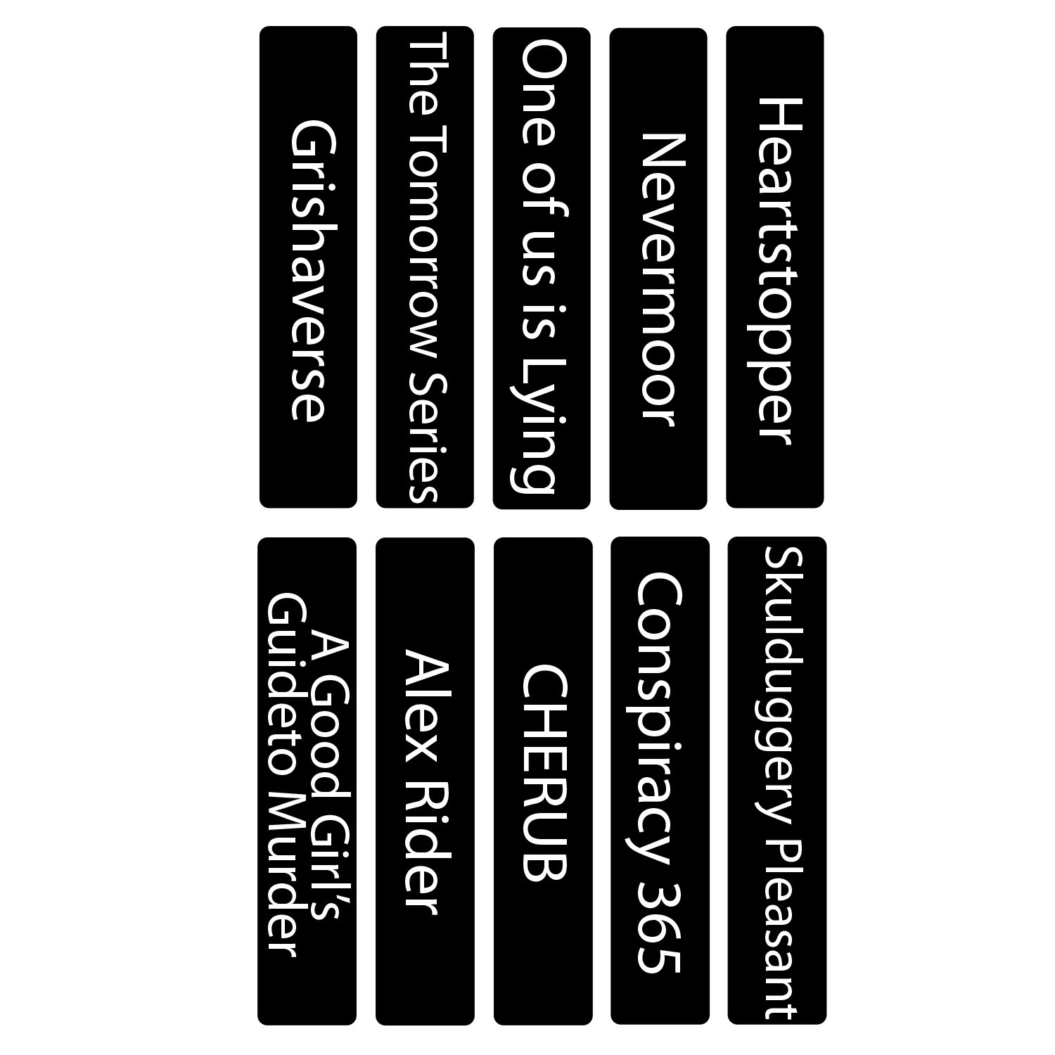 Senior Series Set 2 Text Only Slimline Divider Pack 250mm x 250mm (Black)