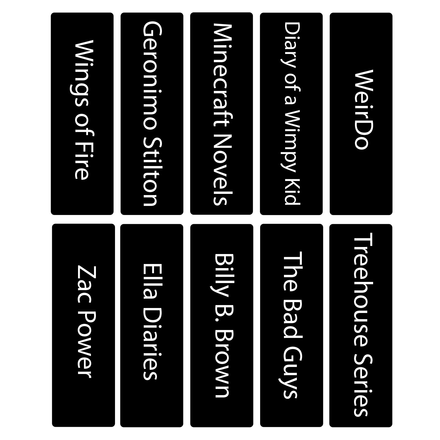 Junior Series Set 1 Text Only Acrylic Collection Divider Pack (Black)