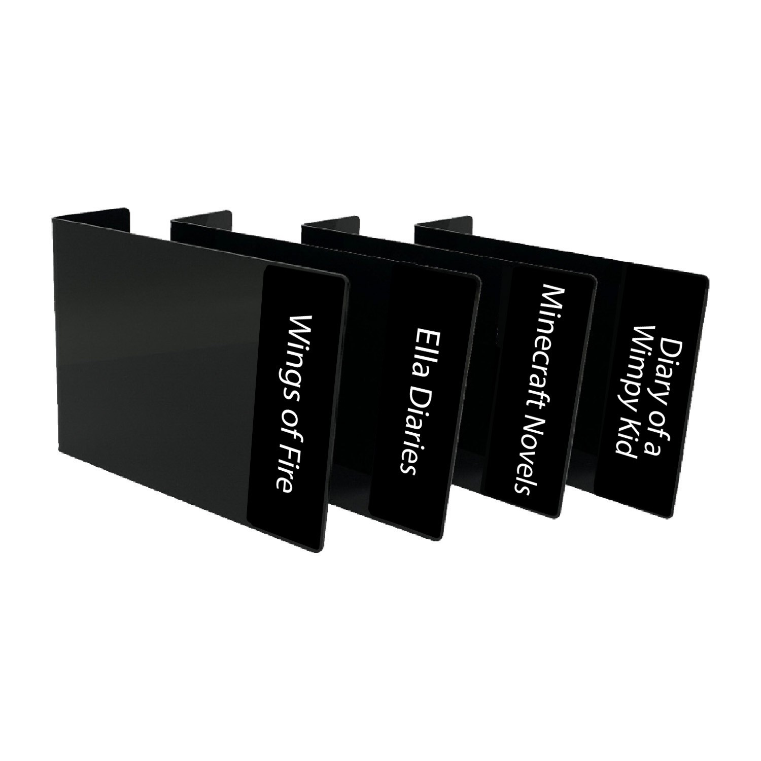 Junior Series Set 1 Text Only Acrylic Collection Divider Pack (single-sided) (Black)