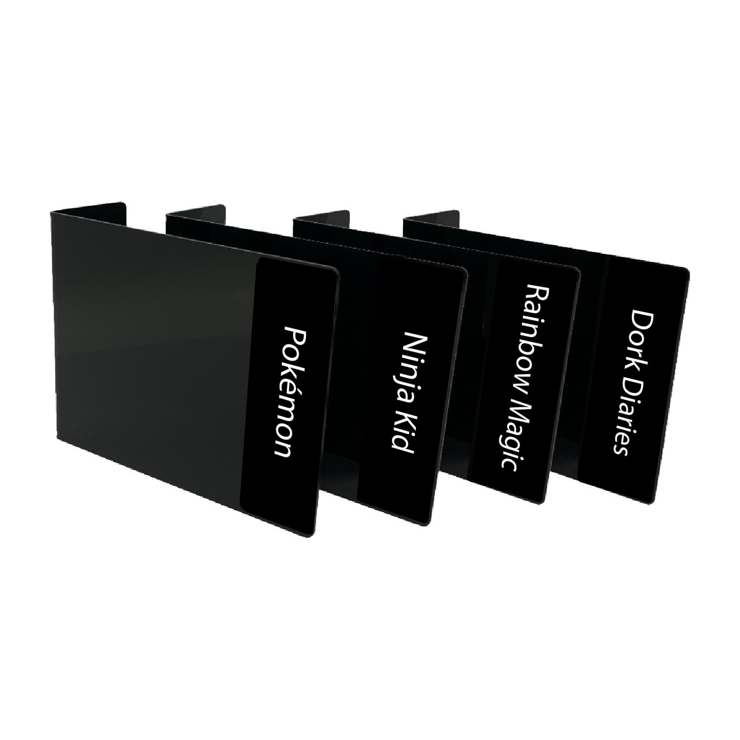 Junior Series Set 2 Text Only Acrylic Collection Divider Pack (double-sided) (Black)