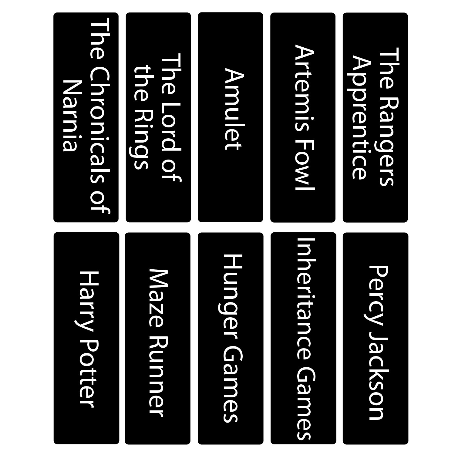 Senior Series Set 1 Text Only Acrylic Collection Divider Pack (single-sided) (Black)