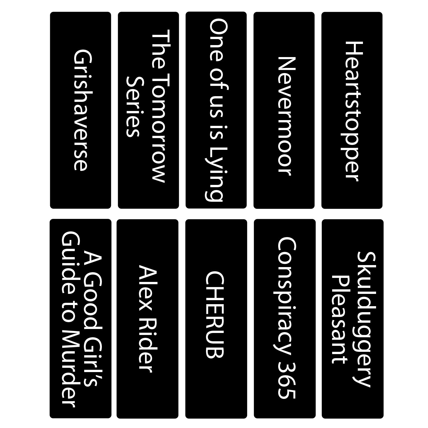 Senior Series Set 2 Text Only Acrylic Collection Divider Pack (double-sided) (Black)