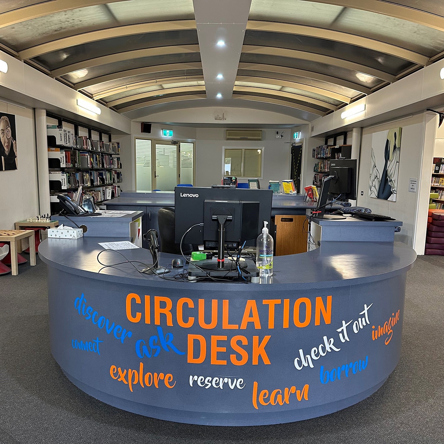 Circulation Desk Wordle 800 x 2100mm
