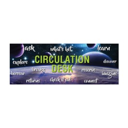 Circulation Desk Wall Graphic - Space Design  (Removable)